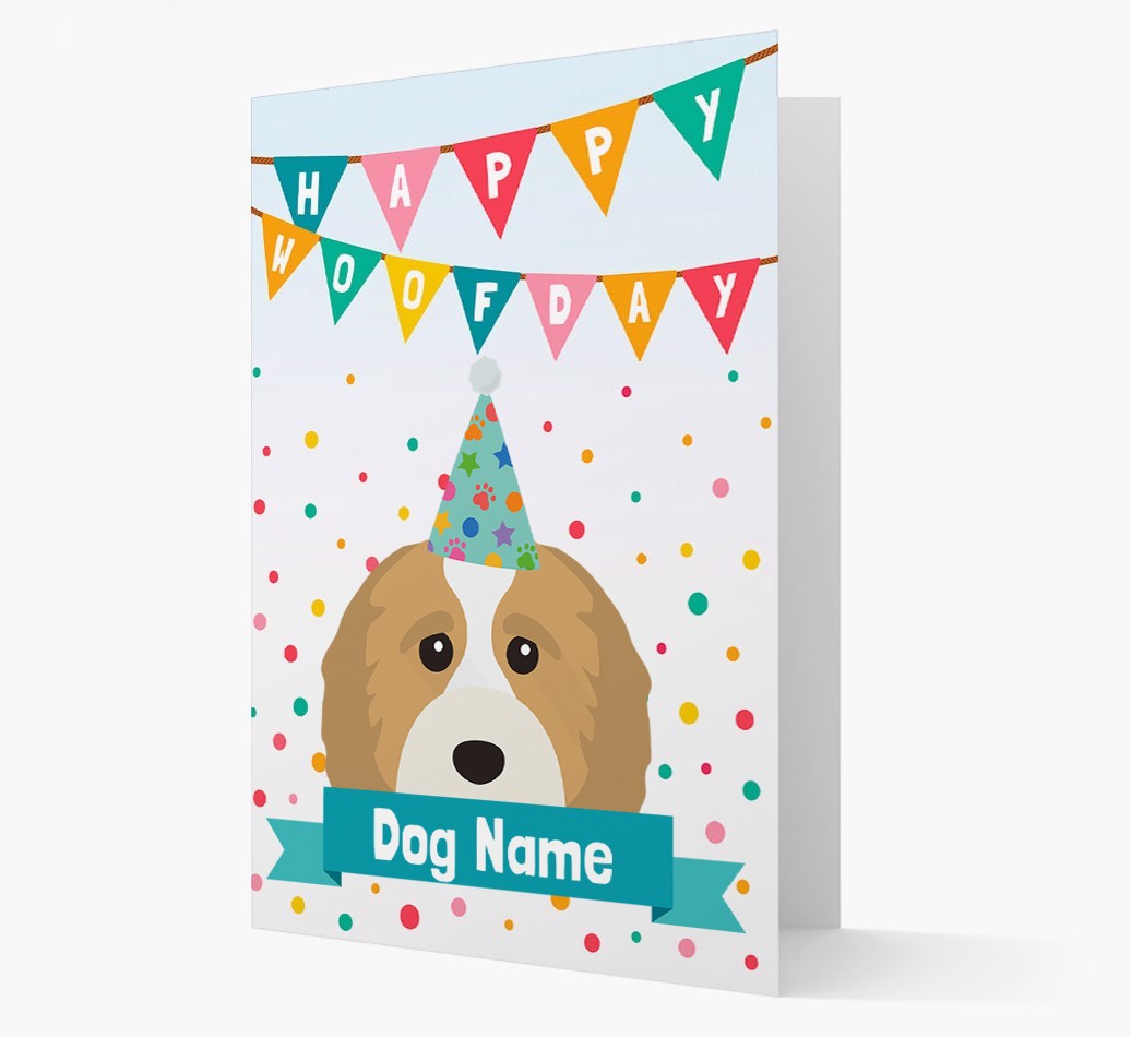 Personalised Card 'Happy Woofday {dogsName}' with {breedCommonName} Icon