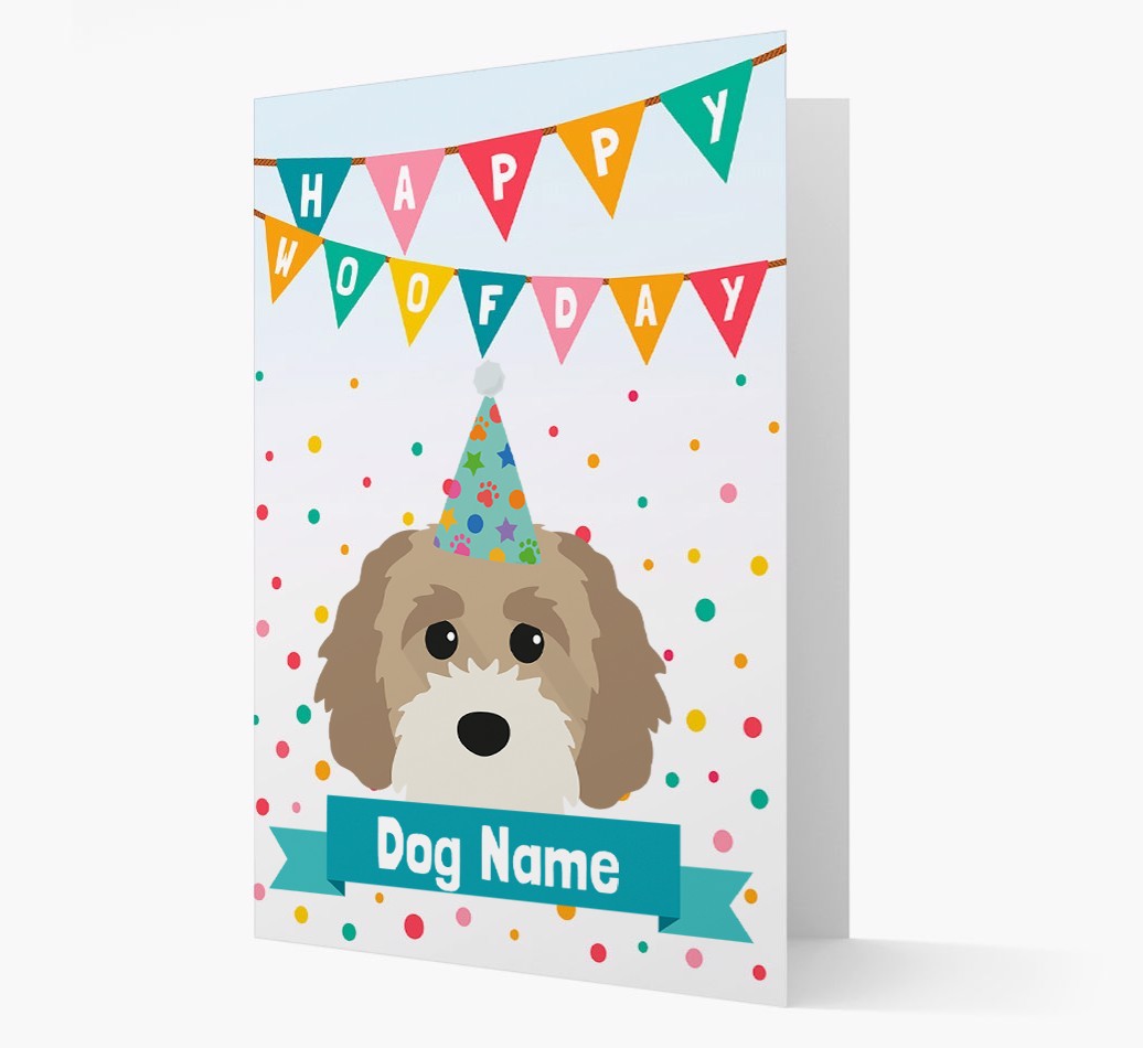 Personalised Card 'Happy Woofday {dogsName}' with {breedCommonName} Icon