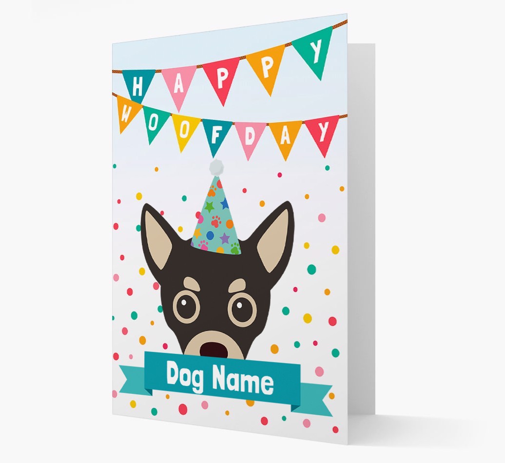 Personalised Card 'Happy Woofday {dogsName}' with {breedCommonName} Icon