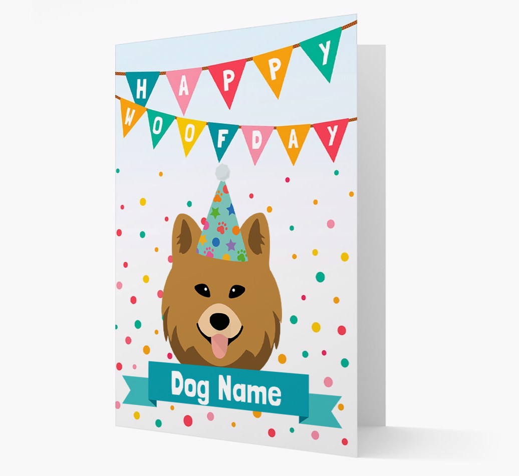 Personalised Card 'Happy Woofday {dogsName}' with {breedCommonName} Icon
