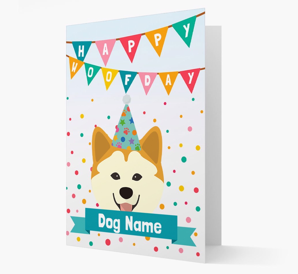 Personalised Card 'Happy Woofday {dogsName}' with {breedCommonName} Icon