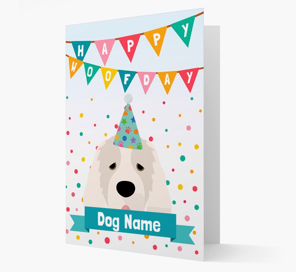 Personalised Card 'Happy Woofday {dogsName}' with {breedCommonName} Icon