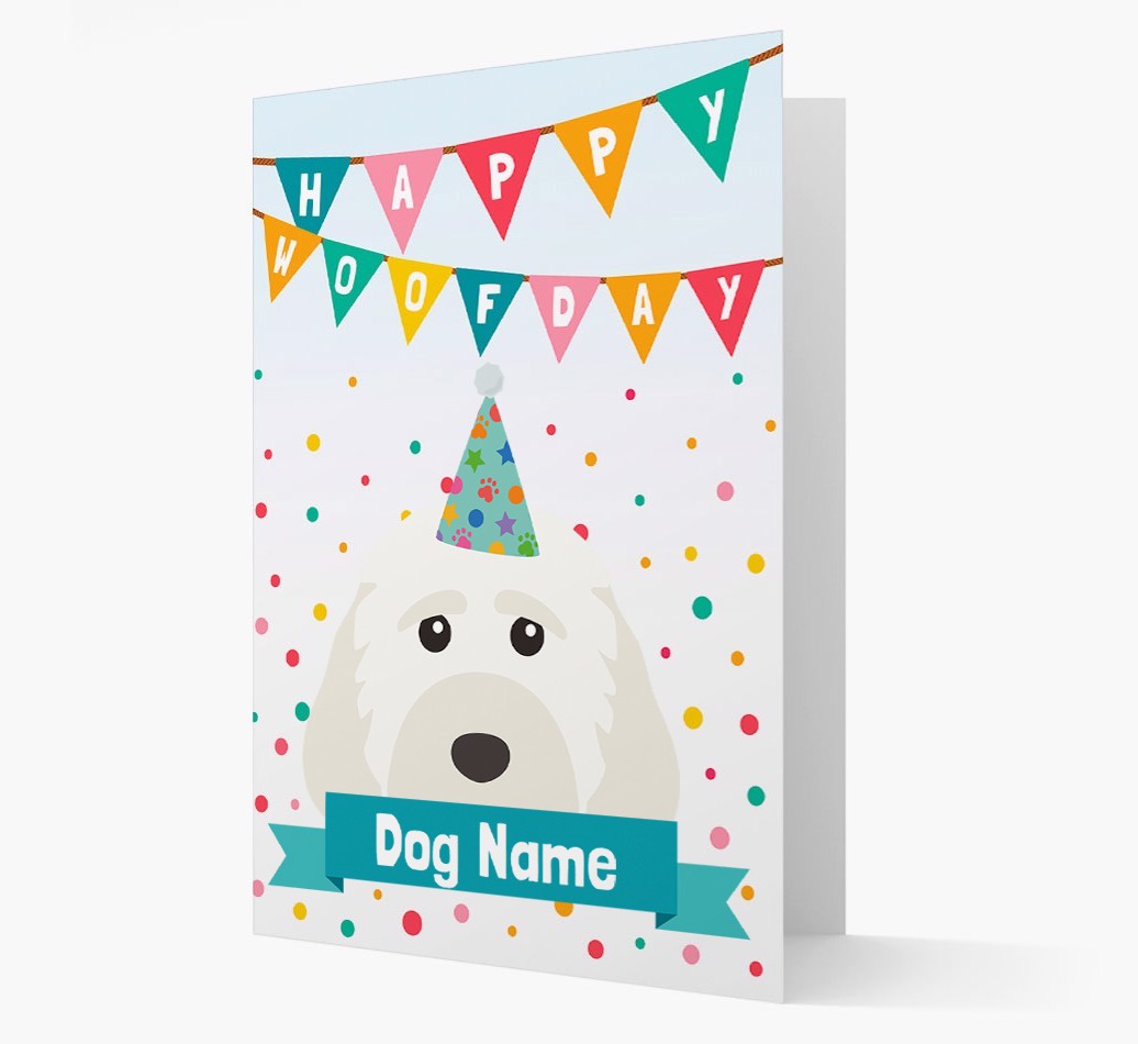 Personalised Card 'Happy Woofday {dogsName}' with {breedCommonName} Icon