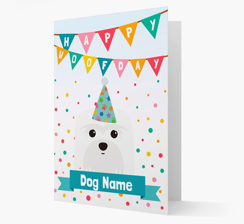 Personalised Card 'Happy Woofday {dogsName}' with {breedCommonName} Icon