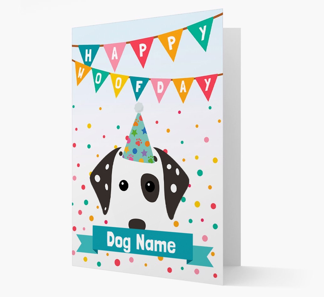 Personalised Card 'Happy Woofday {dogsName}' with {breedCommonName} Icon