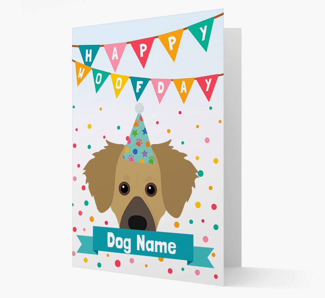 Personalised Card 'Happy Woofday {dogsName}' with {breedCommonName} Icon