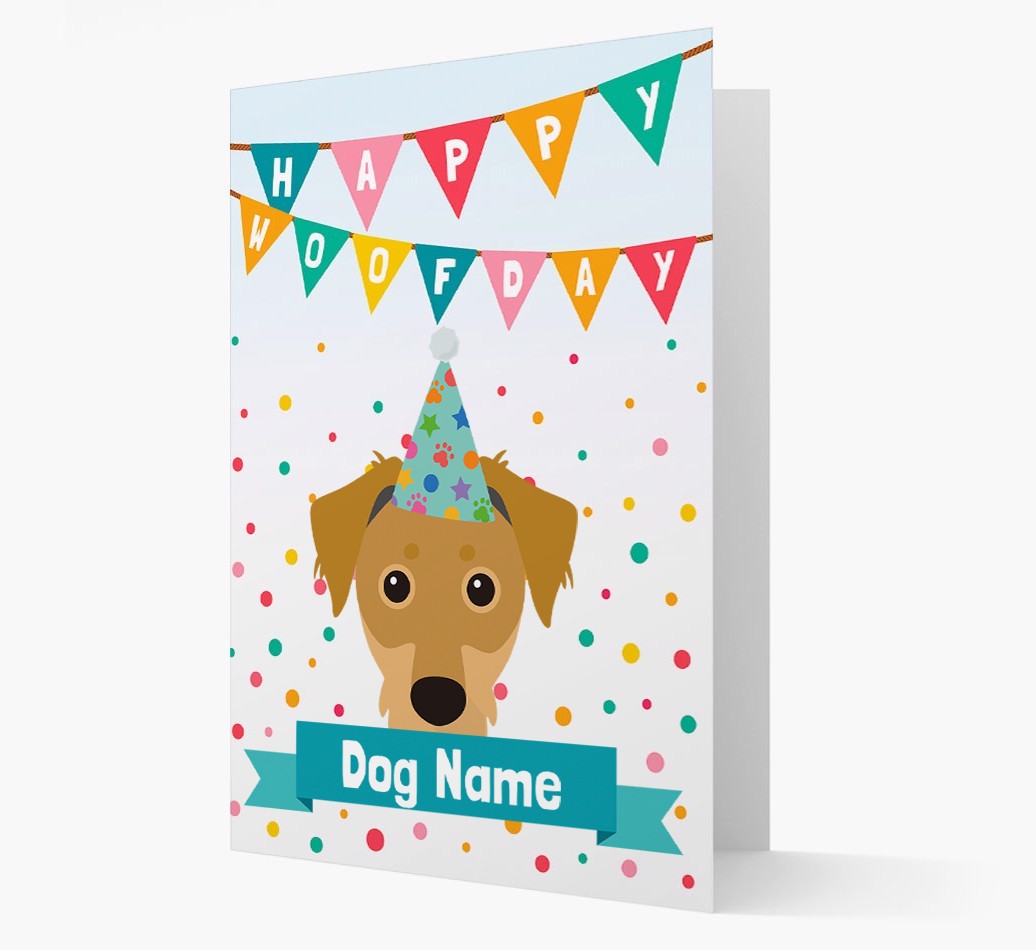 Personalised Card 'Happy Woofday {dogsName}' with {breedCommonName} Icon