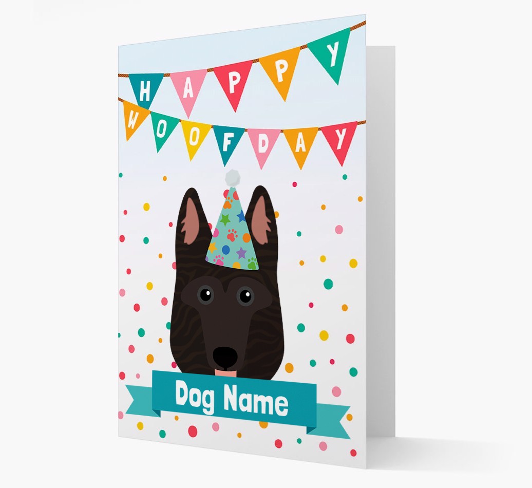 Personalised Card 'Happy Woofday {dogsName}' with {breedCommonName} Icon