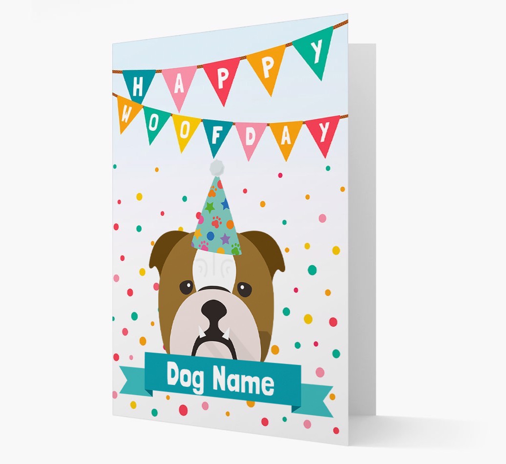 Personalised Card 'Happy Woofday {dogsName}' with {breedCommonName} Icon