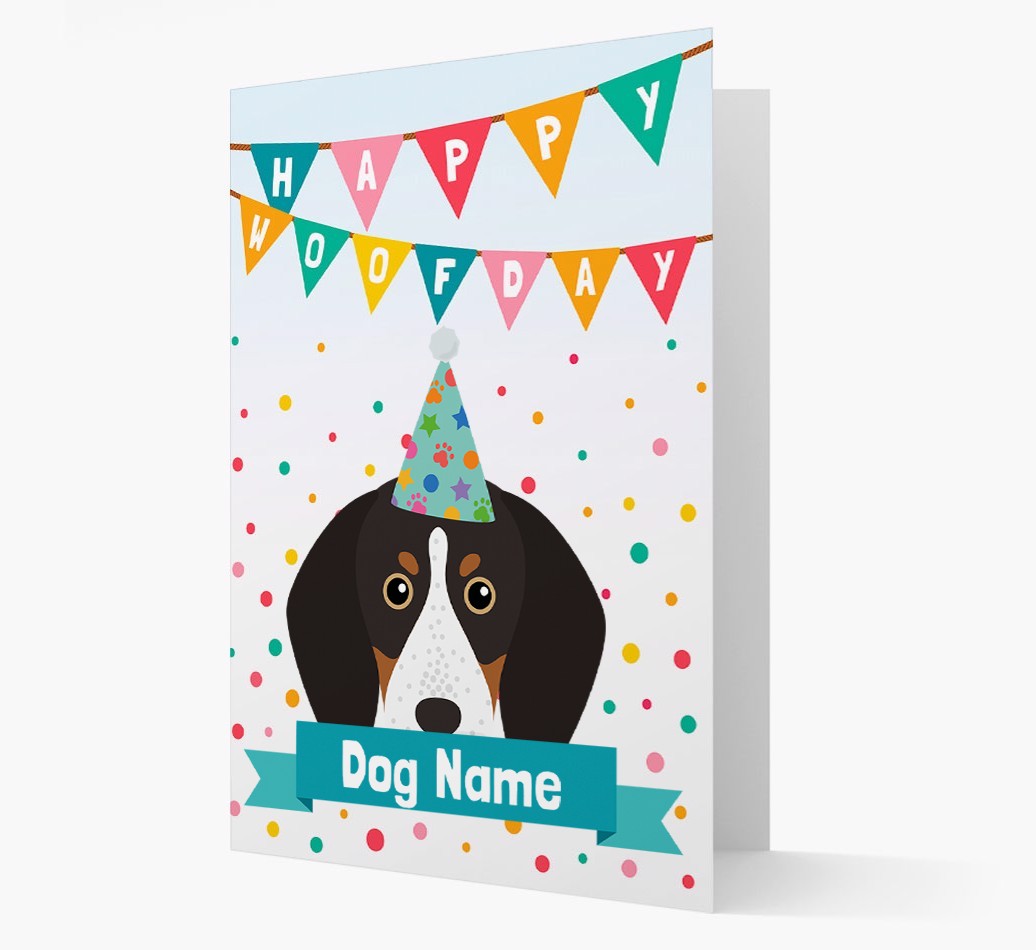 Personalised Card 'Happy Woofday {dogsName}' with {breedCommonName} Icon