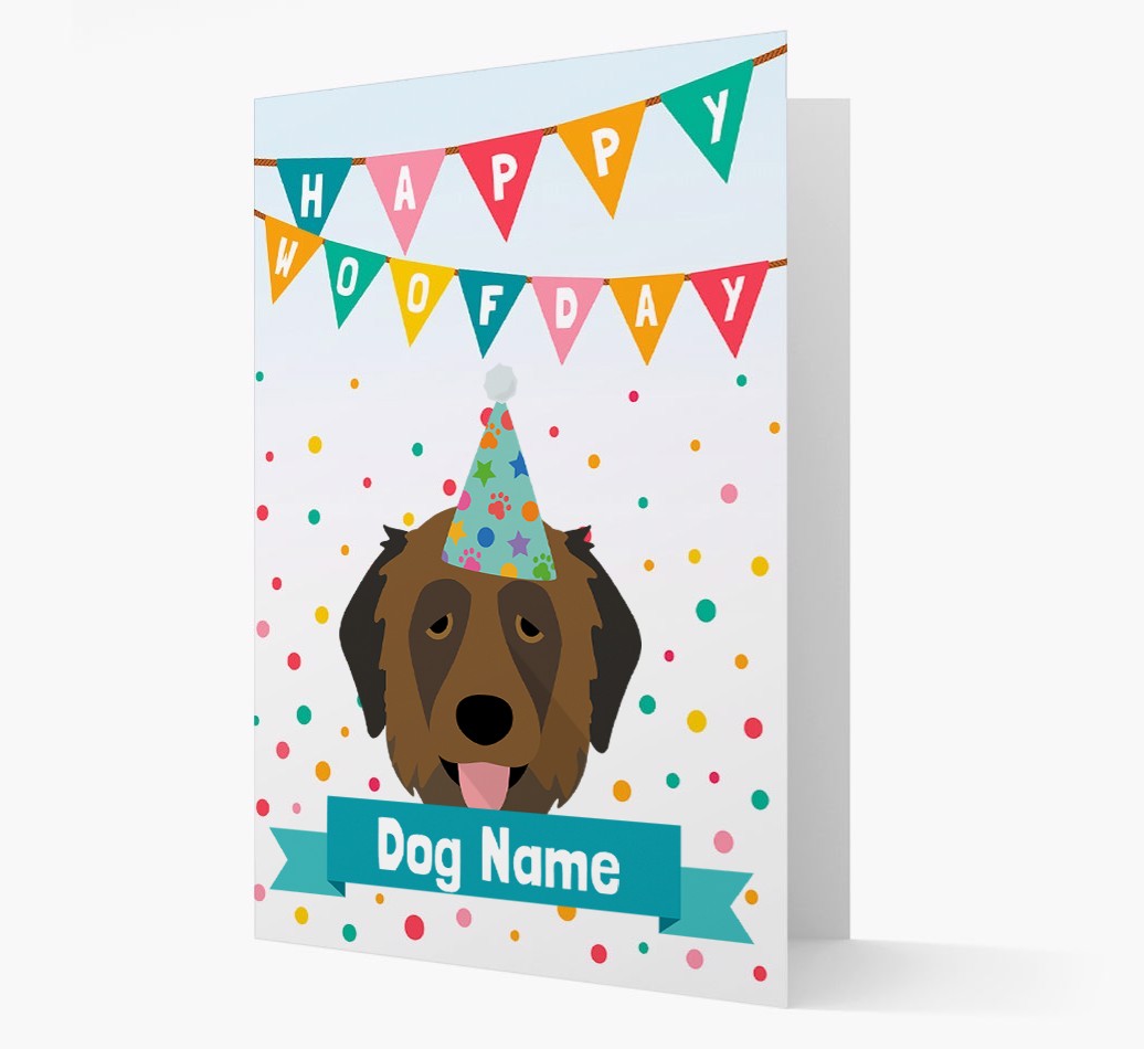 Personalised Card 'Happy Woofday {dogsName}' with {breedCommonName} Icon
