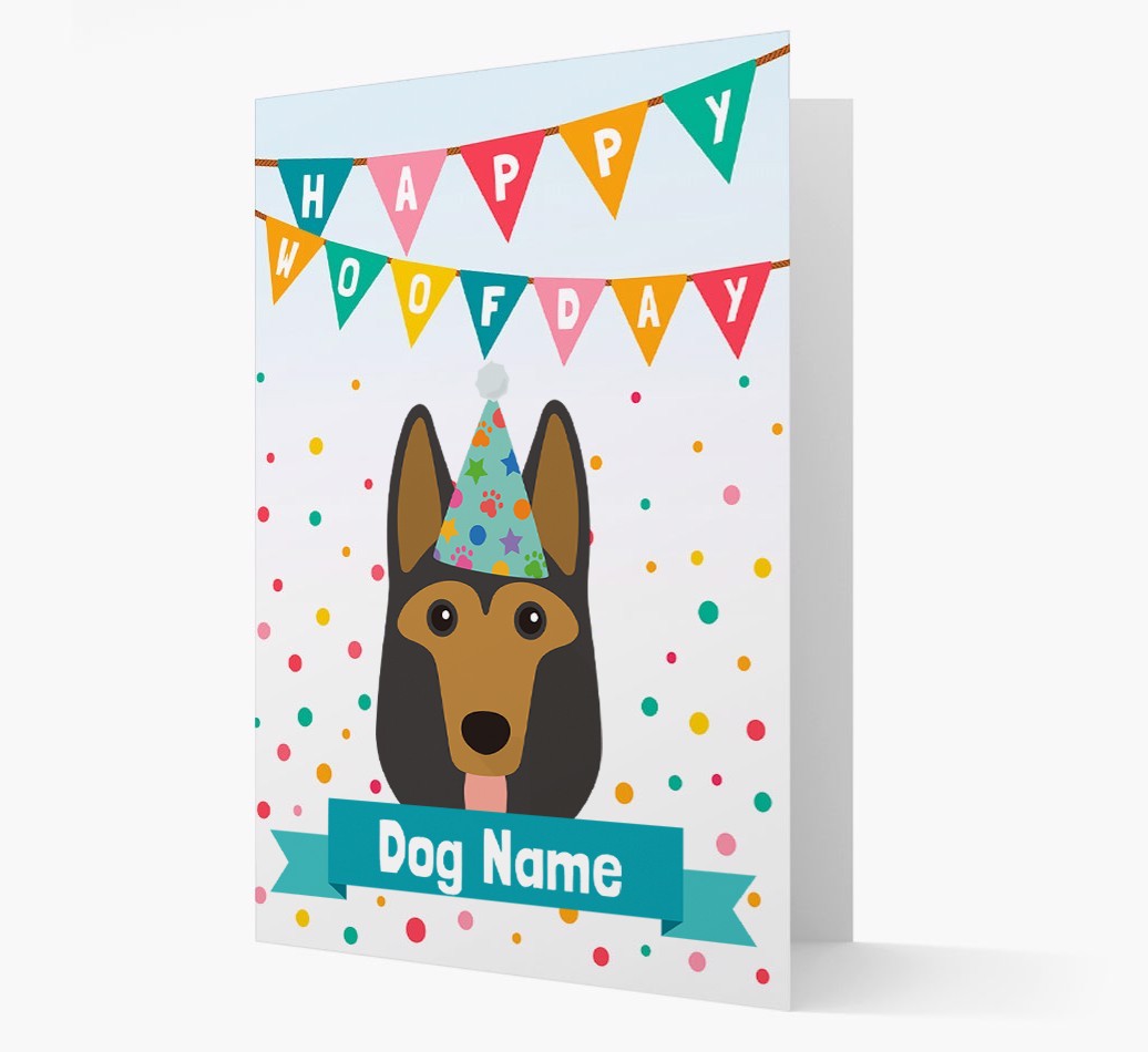 Personalised Card 'Happy Woofday {dogsName}' with {breedCommonName} Icon