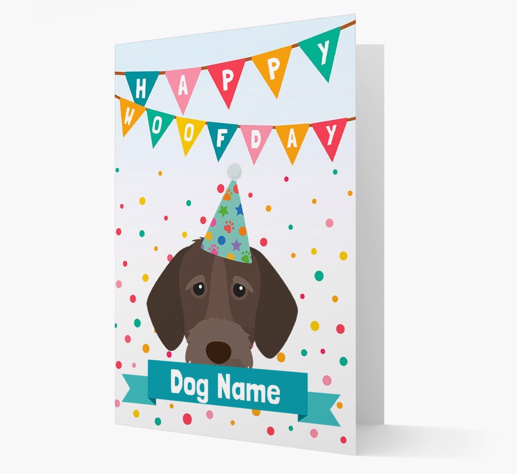 Personalised Card 'Happy Woofday {dogsName}' with {breedCommonName} Icon