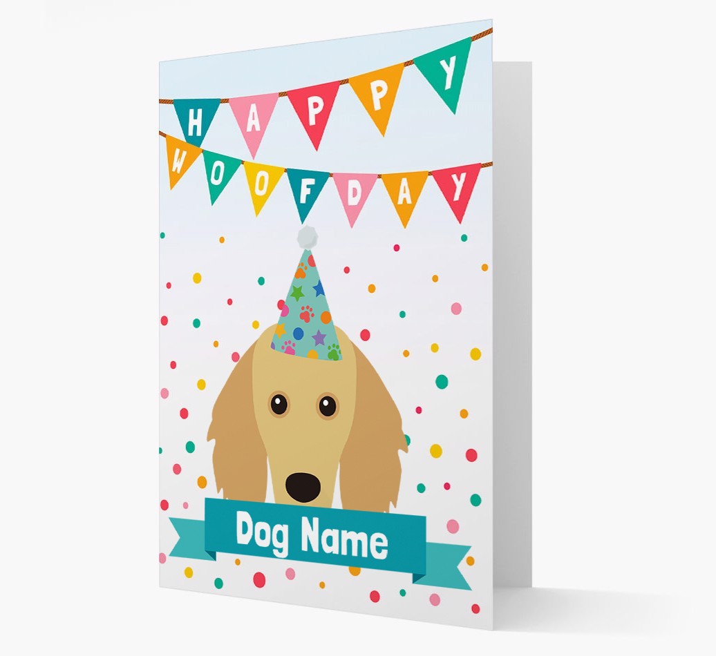 Personalised Card 'Happy Woofday {dogsName}' with {breedCommonName} Icon