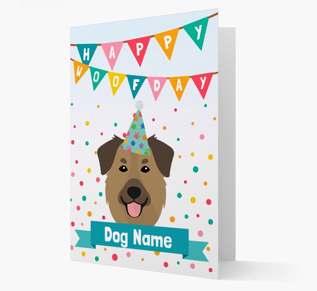 Personalised Card 'Happy Woofday {dogsName}' with {breedCommonName} Icon