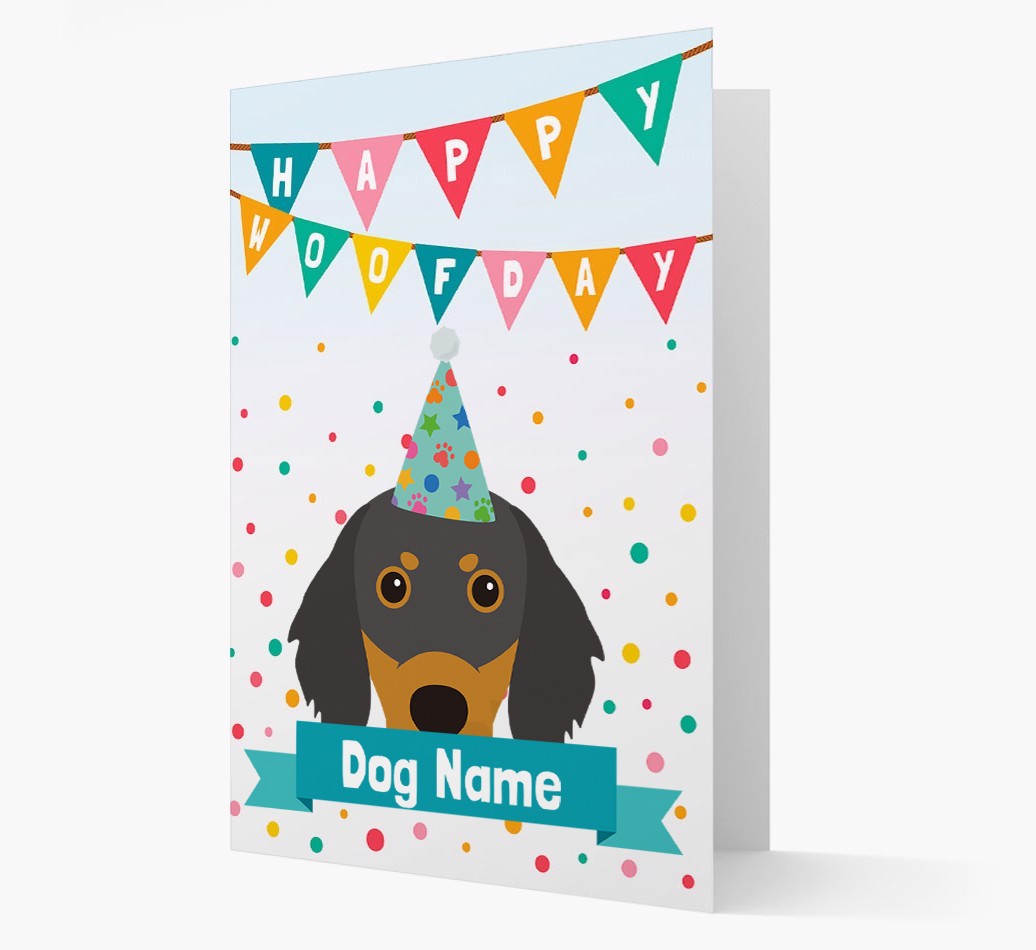 Personalised Card 'Happy Woofday {dogsName}' with {breedCommonName} Icon
