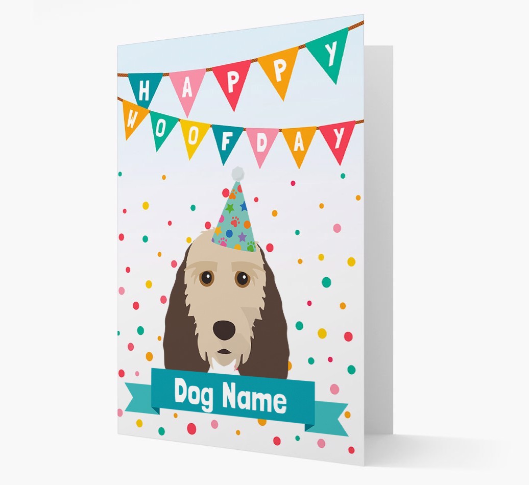 Personalised Card 'Happy Woofday {dogsName}' with {breedCommonName} Icon