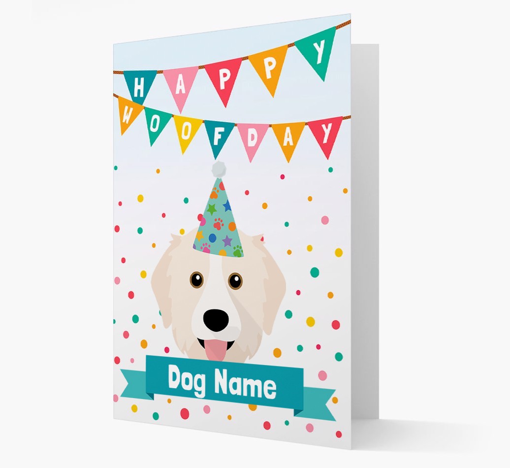 Personalised Card 'Happy Woofday {dogsName}' with {breedCommonName} Icon