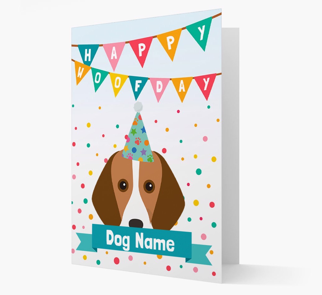 Personalised Card 'Happy Woofday {dogsName}' with {breedCommonName} Icon