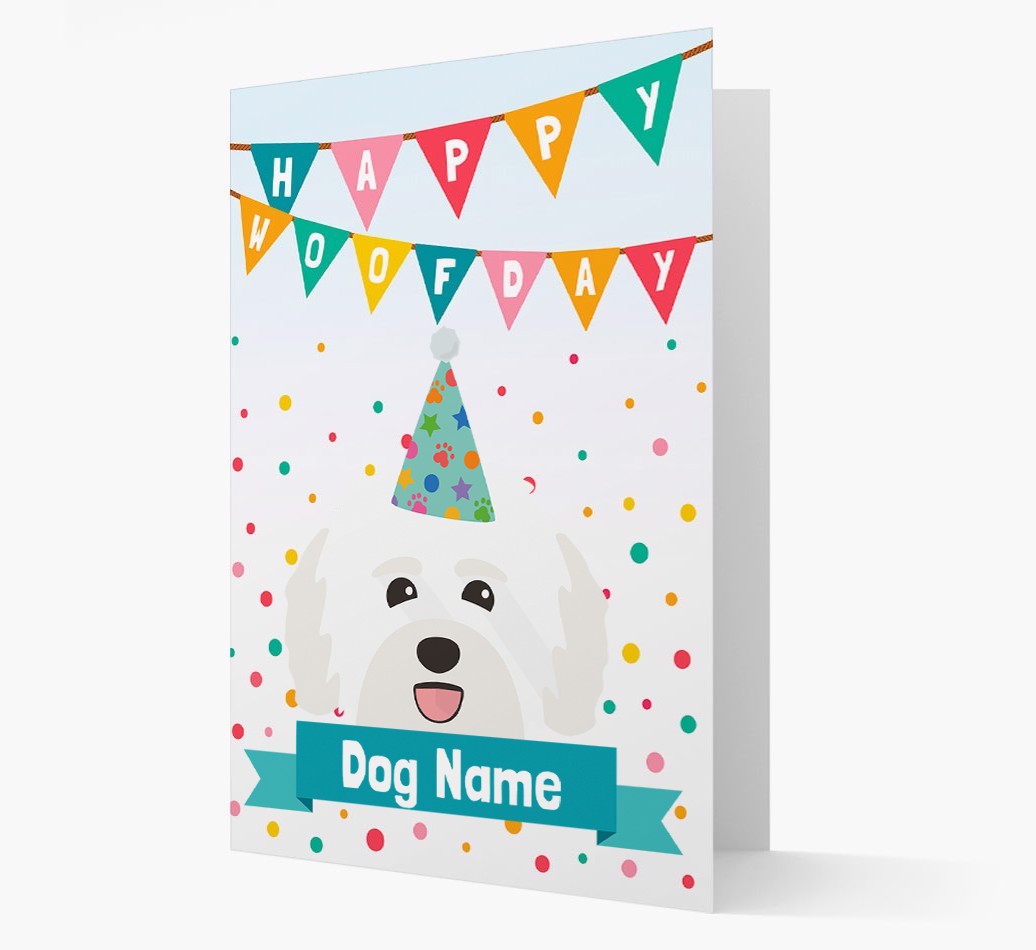Personalised Card 'Happy Woofday {dogsName}' with {breedCommonName} Icon