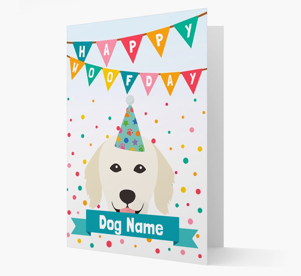 Personalised Card 'Happy Woofday {dogsName}' with {breedCommonName} Icon