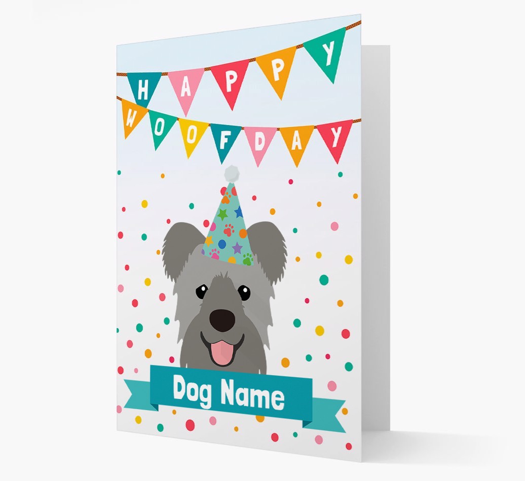 Personalised Card 'Happy Woofday {dogsName}' with {breedCommonName} Icon