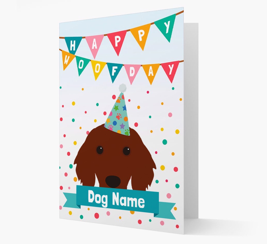 Personalised Card 'Happy Woofday {dogsName}' with {breedCommonName} Icon
