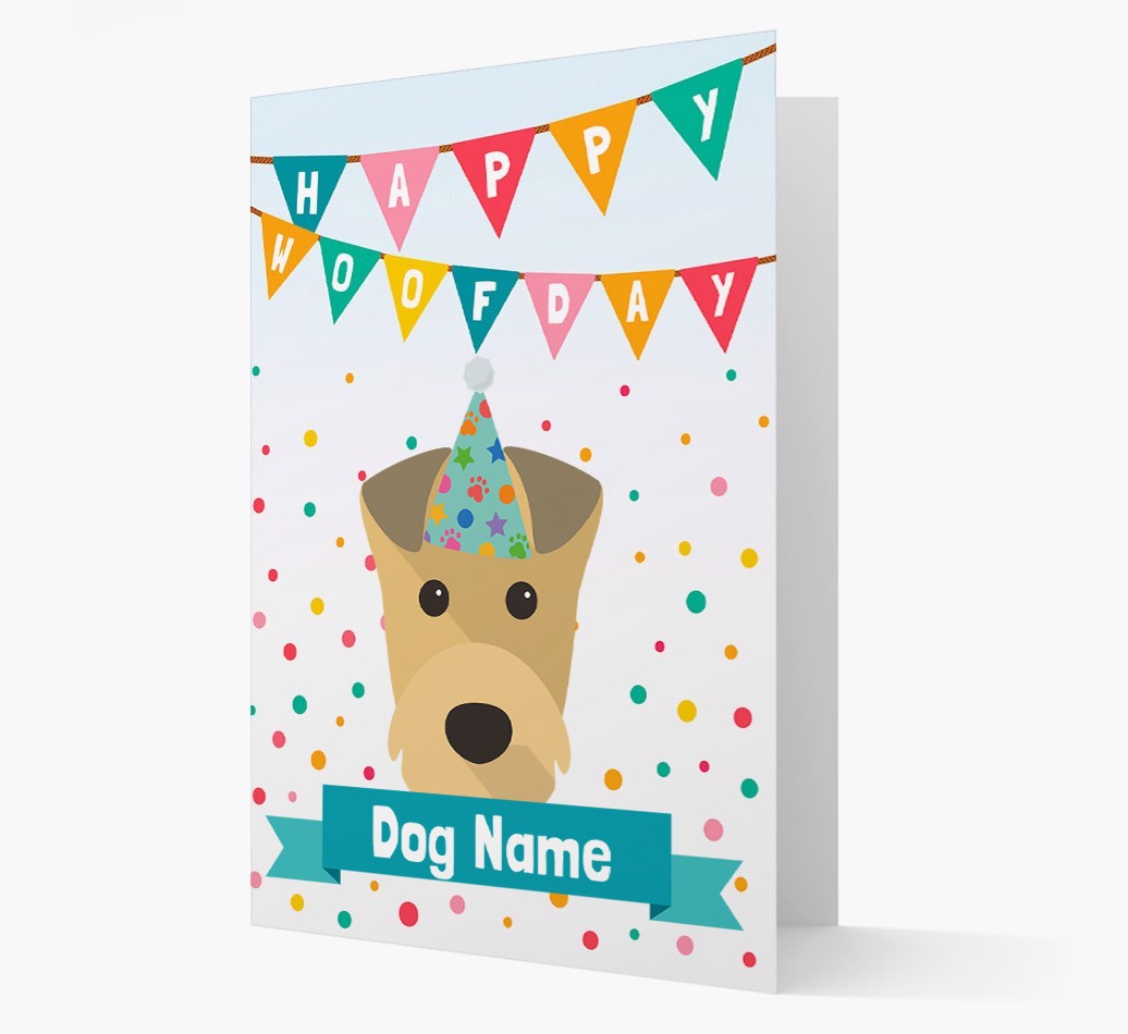 Personalised Card 'Happy Woofday {dogsName}' with {breedCommonName} Icon