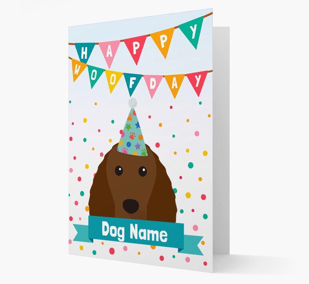 Personalised Card 'Happy Woofday {dogsName}' with {breedCommonName} Icon
