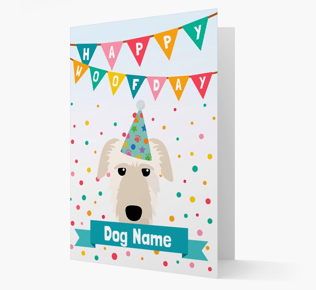 Personalised Card 'Happy Woofday {dogsName}' with {breedCommonName} Icon