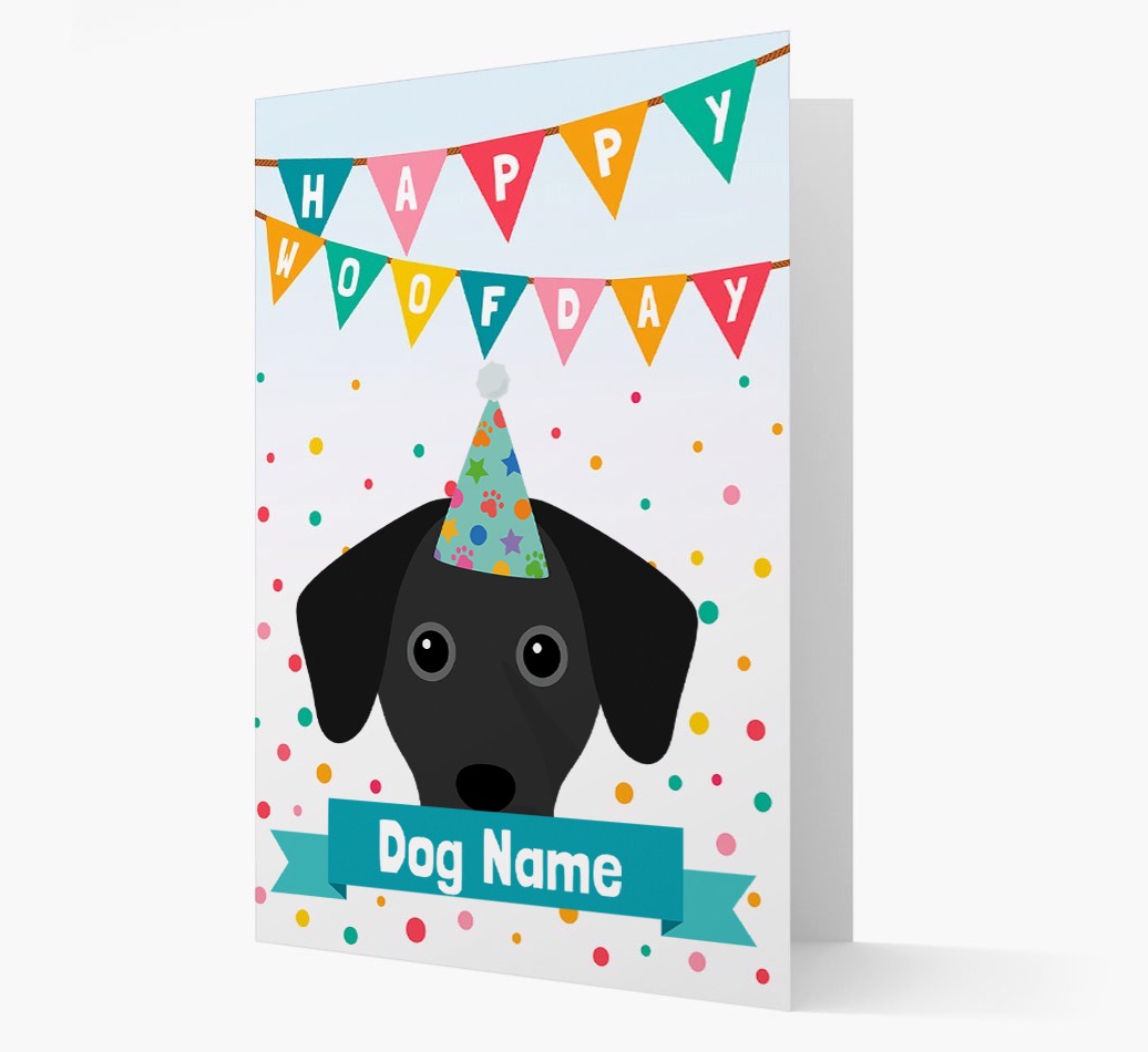 Personalised Card 'Happy Woofday {dogsName}' with {breedCommonName} Icon