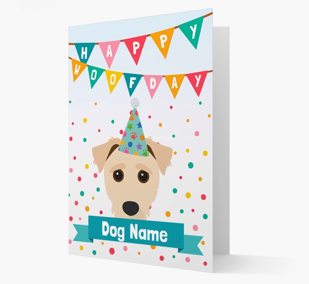 Personalised Card 'Happy Woofday {dogsName}' with {breedCommonName} Icon