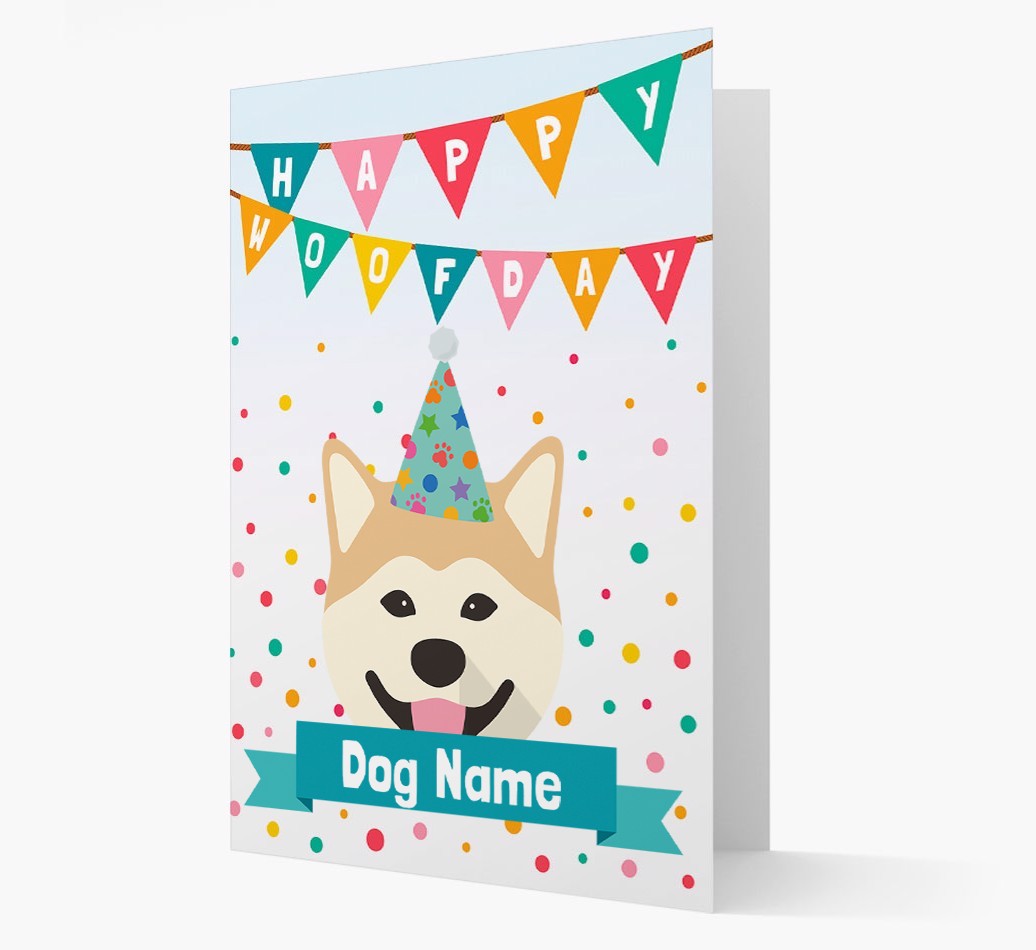 Personalised Card 'Happy Woofday {dogsName}' with {breedCommonName} Icon