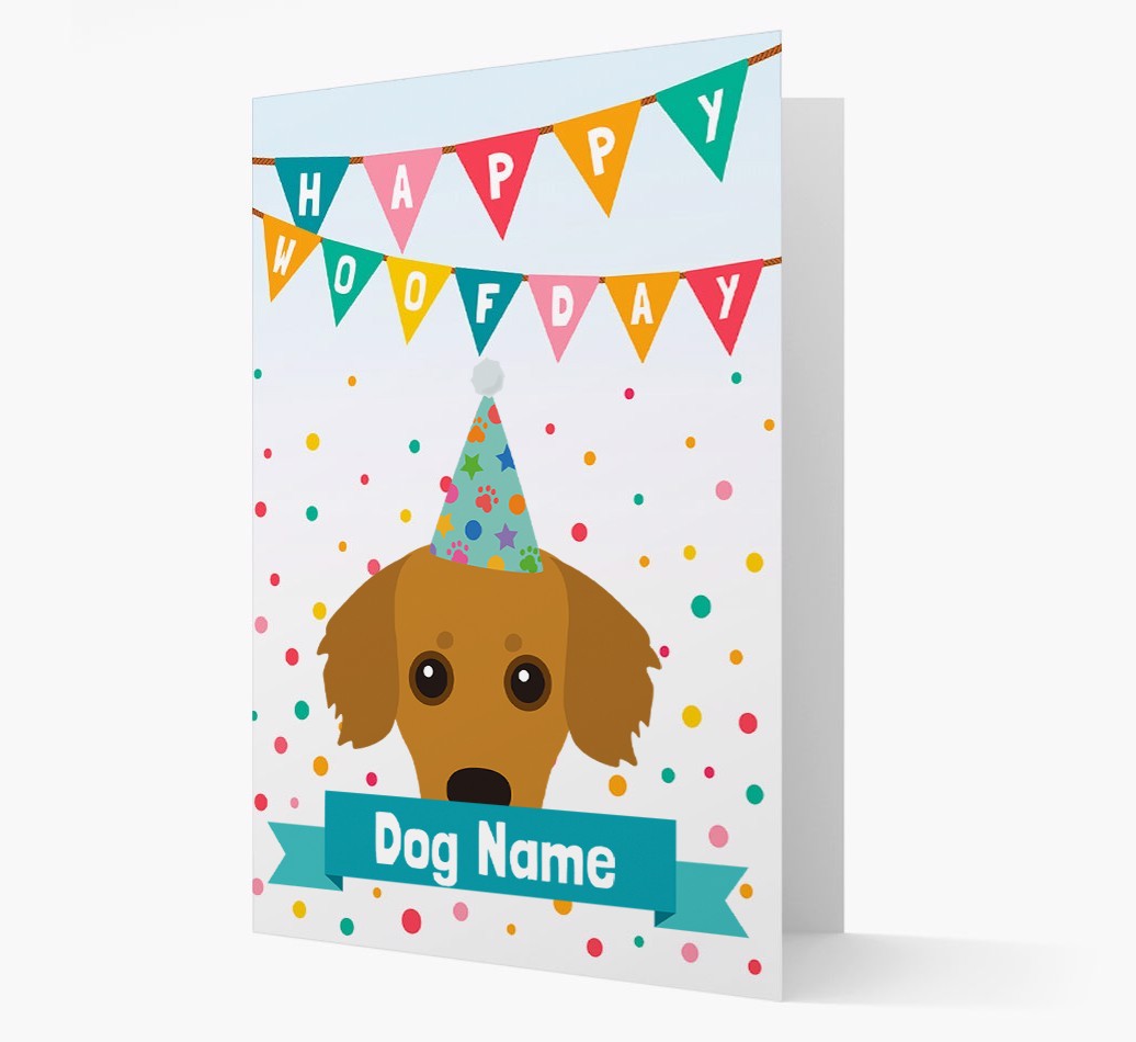 Personalised Card 'Happy Woofday {dogsName}' with {breedCommonName} Icon