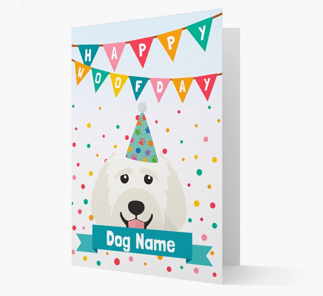 Personalised Card 'Happy Woofday {dogsName}' with {breedCommonName} Icon