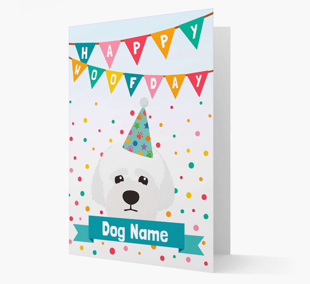 Personalised Card 'Happy Woofday {dogsName}' with {breedCommonName} Icon