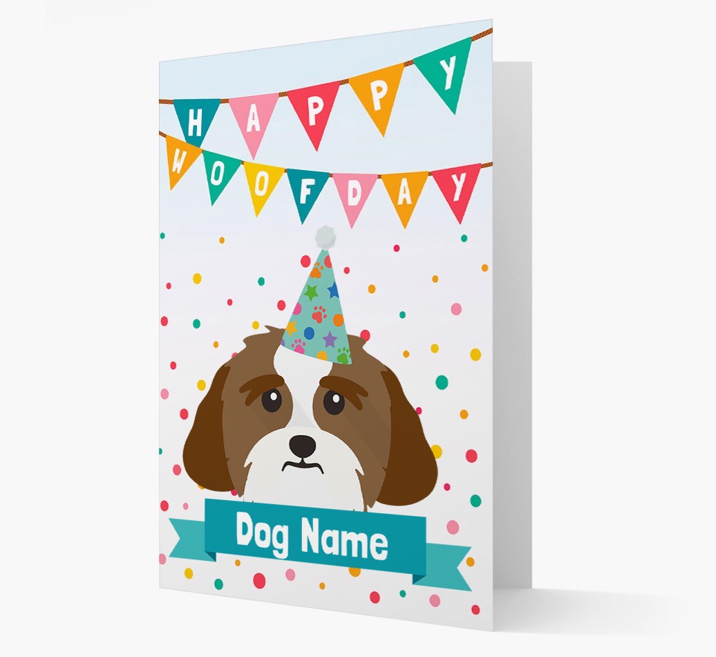 Personalised Card 'Happy Woofday {dogsName}' with {breedCommonName} Icon