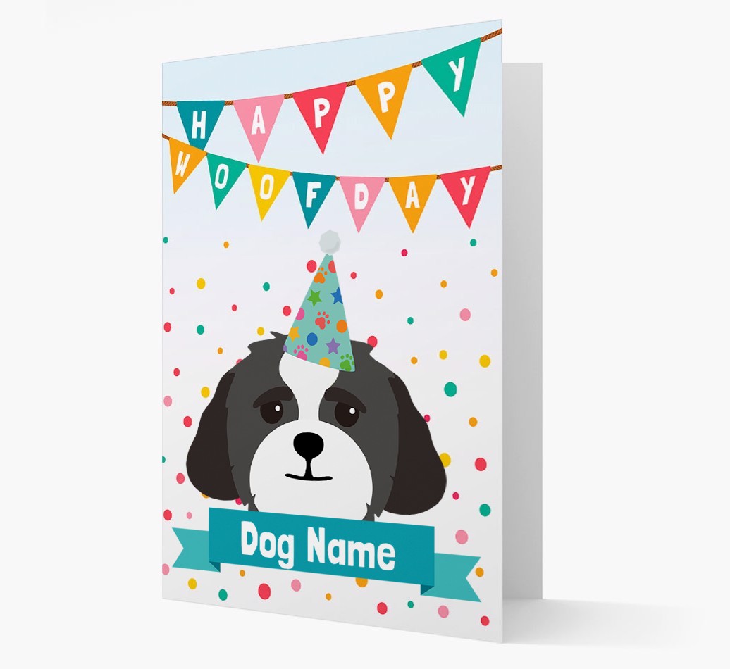 Personalised Card 'Happy Woofday {dogsName}' with {breedCommonName} Icon