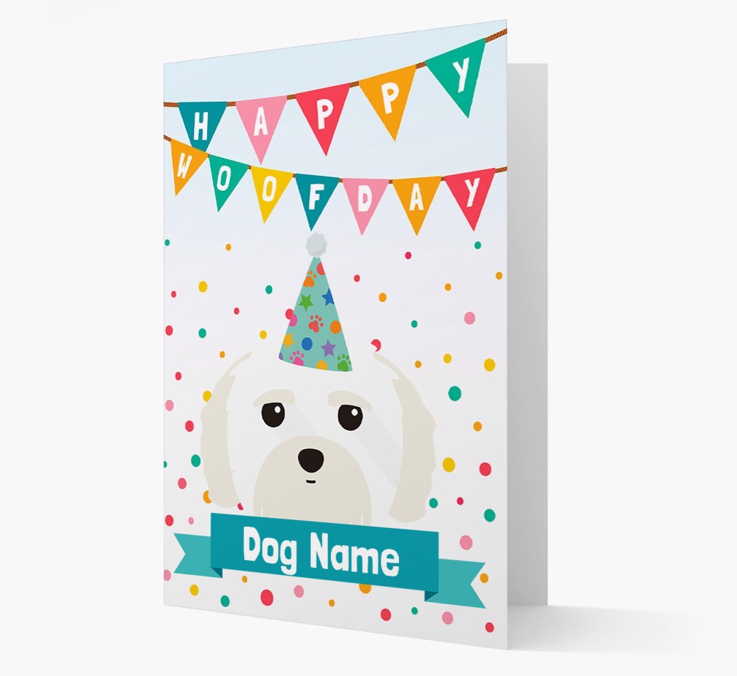 Personalised Card 'Happy Woofday {dogsName}' with {breedCommonName} Icon