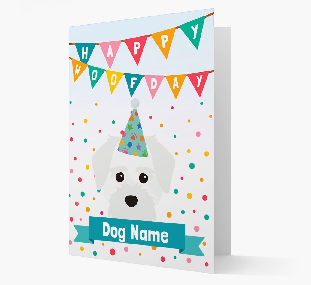 Personalised Card 'Happy Woofday {dogsName}' with {breedCommonName} Icon