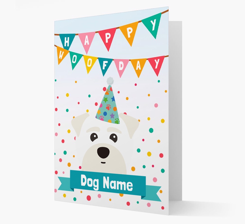 Personalised Card 'Happy Woofday {dogsName}' with {breedCommonName} Icon