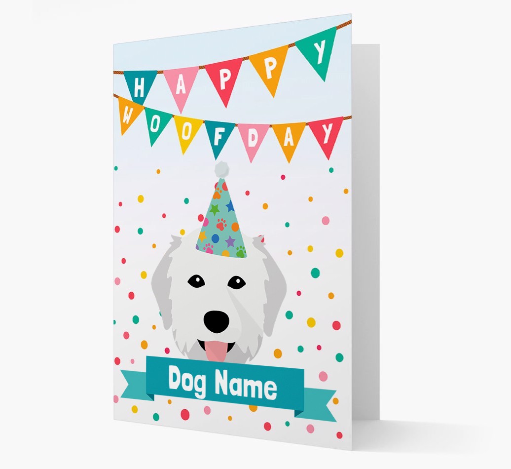 Personalised Card 'Happy Woofday {dogsName}' with {breedCommonName} Icon