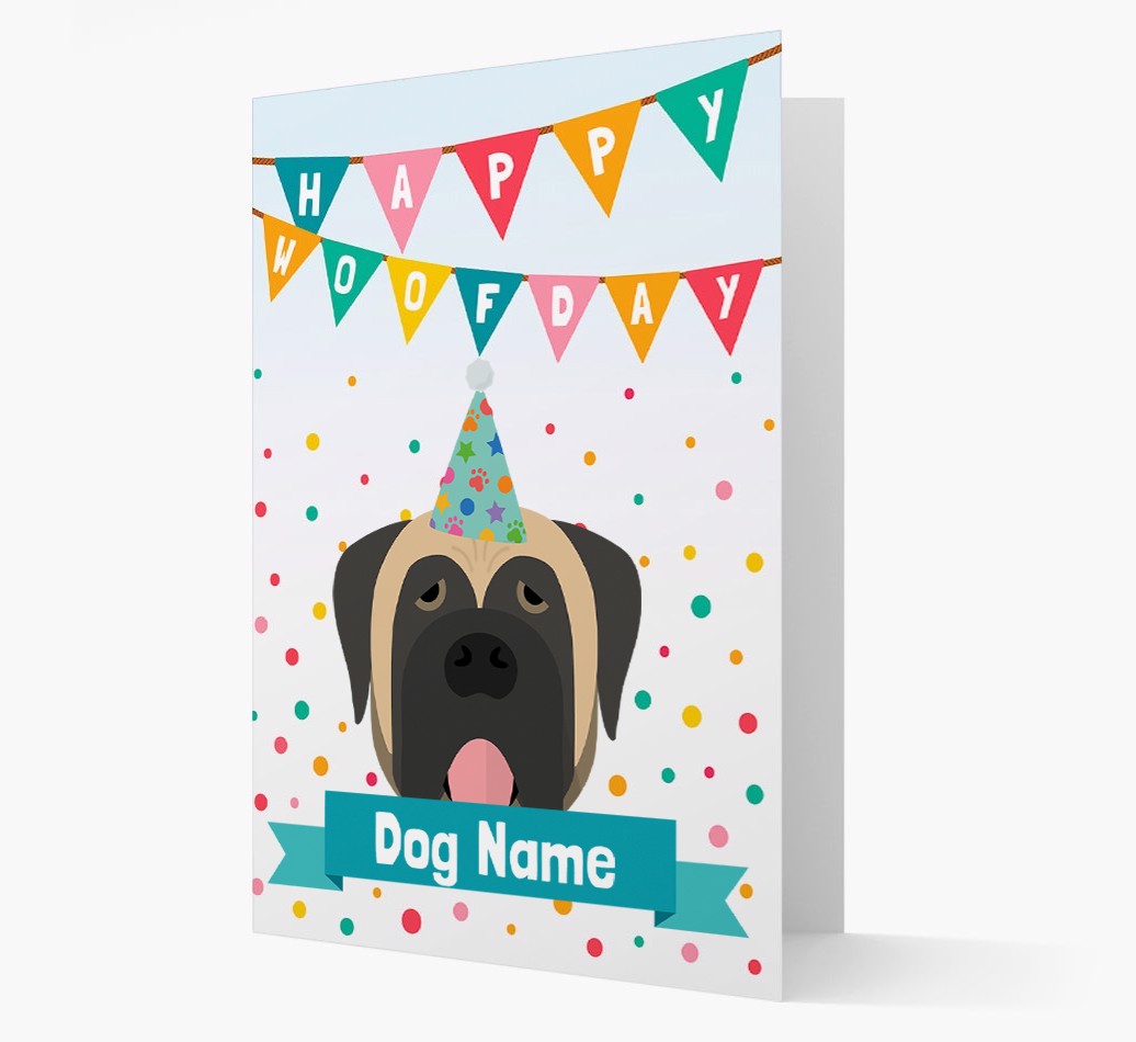 Personalised Card 'Happy Woofday {dogsName}' with {breedCommonName} Icon
