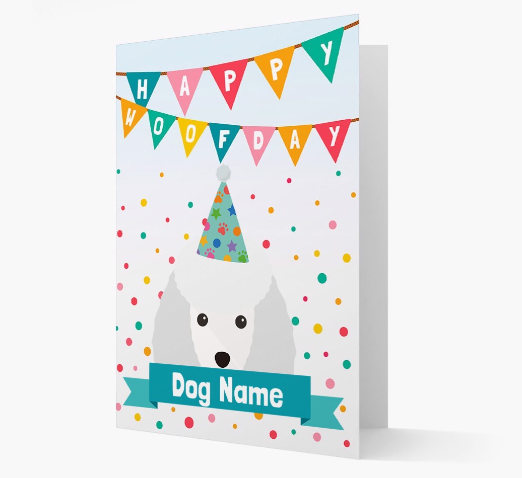 Personalised Card 'Happy Woofday {dogsName}' with {breedCommonName} Icon