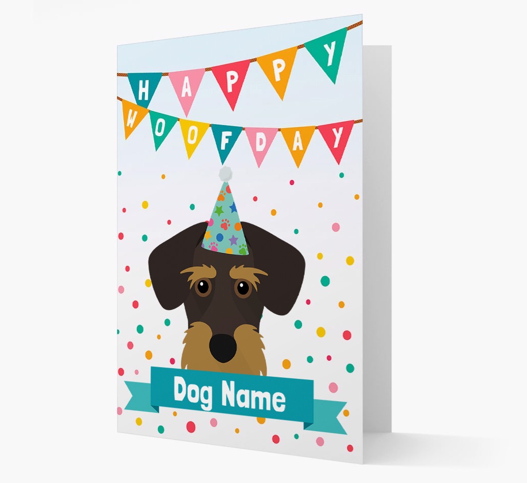Personalised Card 'Happy Woofday {dogsName}' with {breedCommonName} Icon