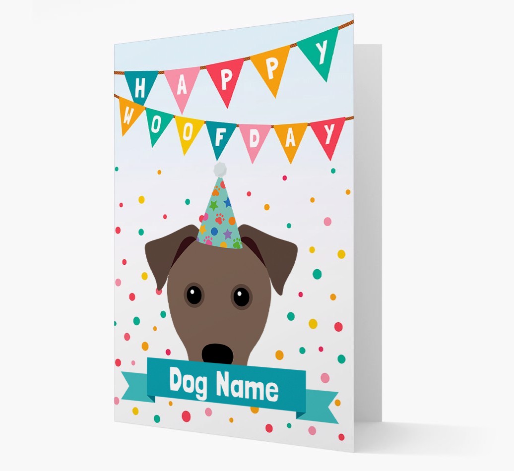 Personalised Card 'Happy Woofday {dogsName}' with {breedCommonName} Icon