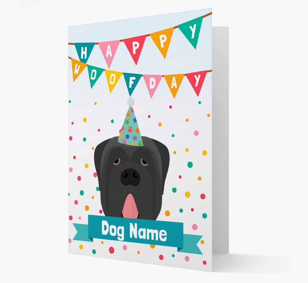 Personalised Card 'Happy Woofday {dogsName}' with {breedCommonName} Icon