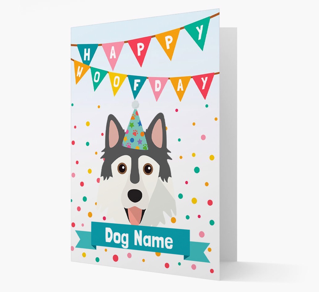 Personalised Card 'Happy Woofday {dogsName}' with {breedCommonName} Icon