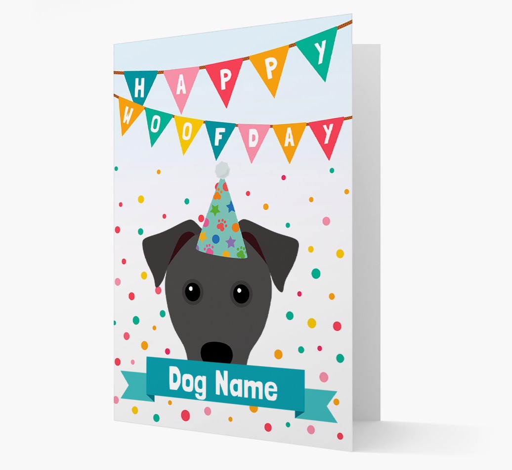 Personalised Card 'Happy Woofday {dogsName}' with {breedCommonName} Icon