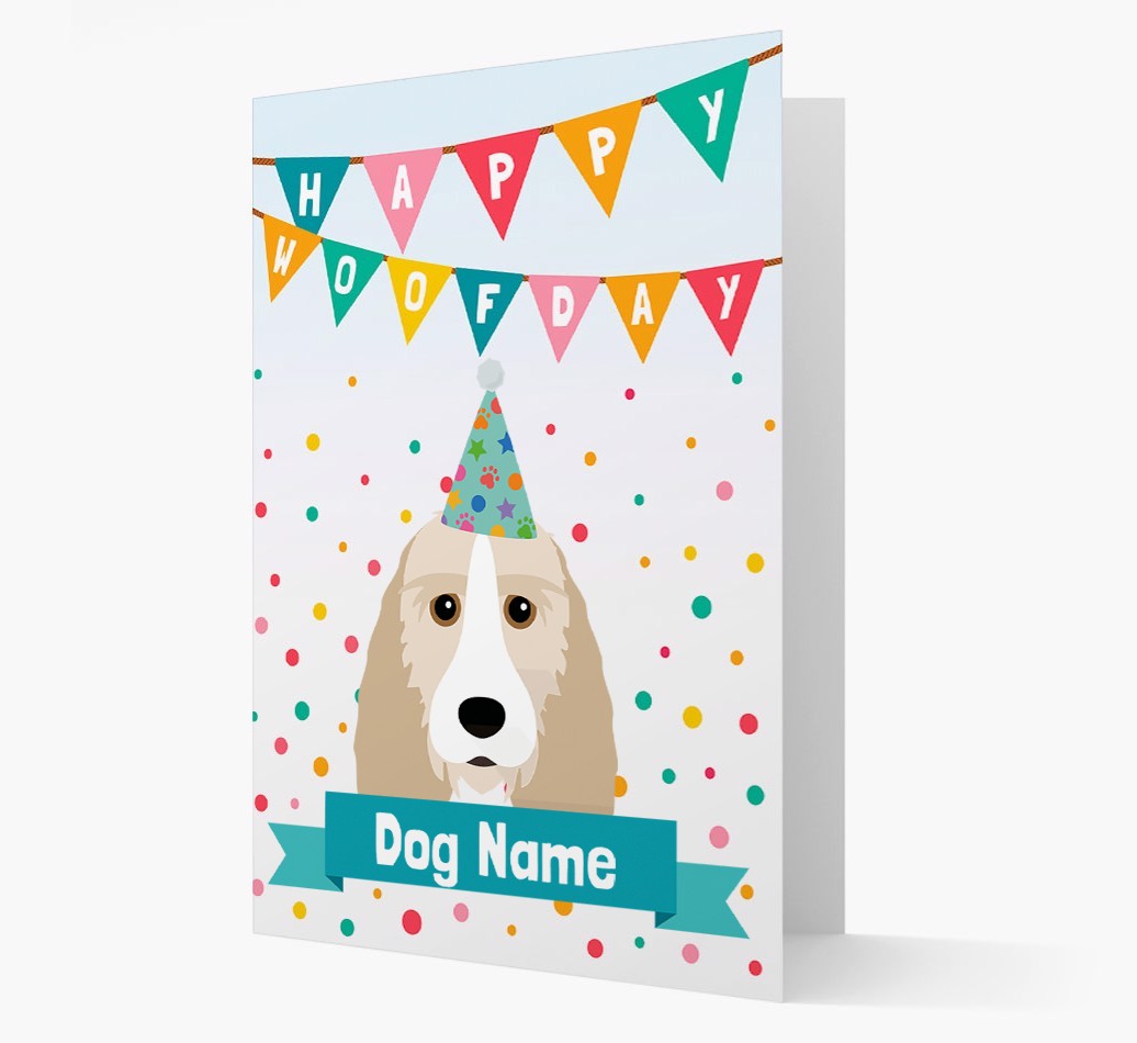 Personalised Card 'Happy Woofday {dogsName}' with {breedCommonName} Icon